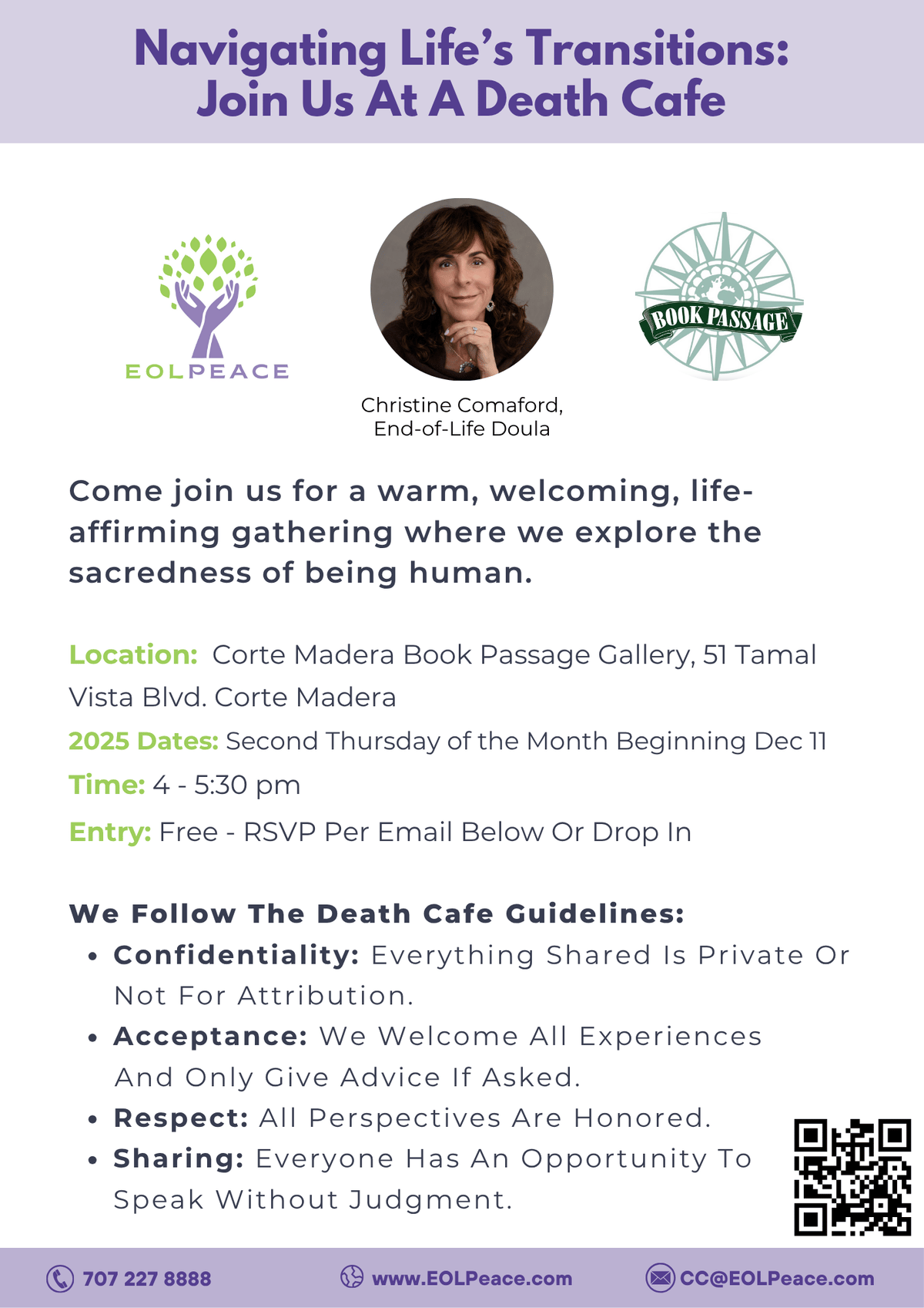 Death Cafe Flyer Book Passage 2026